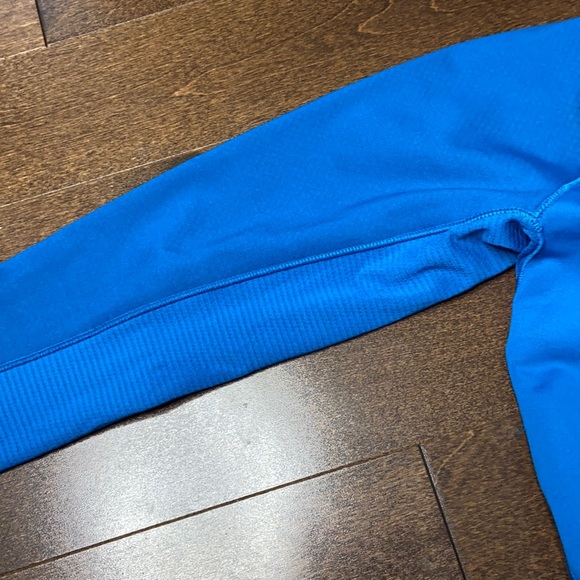 Adidas Blue Climawarm Noel Long Sleeve Top with Hood - Picture 12 of 14